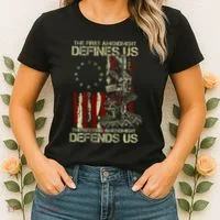 The First Amendment Defines Us American Flag Women's T-Shirt thumb 2