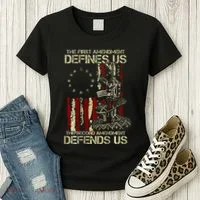 The First Amendment Defines Us American Flag Women's T-Shirt thumb 3
