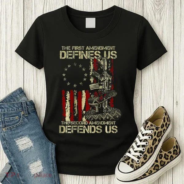 The First Amendment Defines Us American Flag Women's T-Shirt