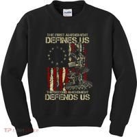 The First Amendment Defines Us American Flag Kids Sweatshirt thumb 0