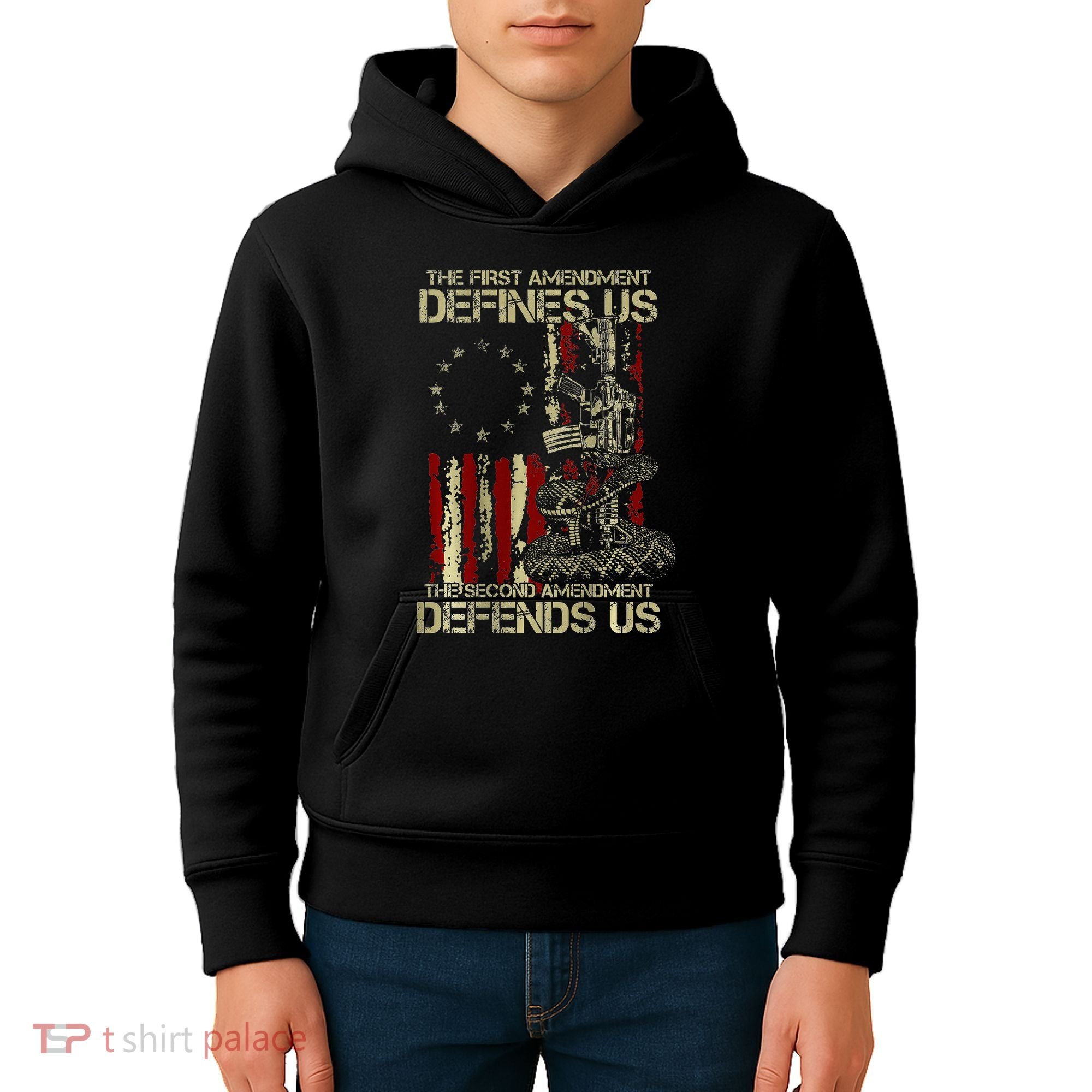 The First Amendment Defines Us American Flag Kids Hoodie