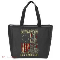 The First Amendment Defines Us American Flag Tote Bag thumb 0