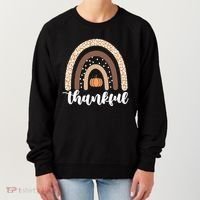 Thankful Fall Autumn Pumpkin Rainbow Women's Sweatshirt thumb 0