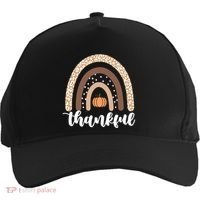 Thankful Fall Autumn Pumpkin Rainbow Five-Panel Snapback Cap thumb 0