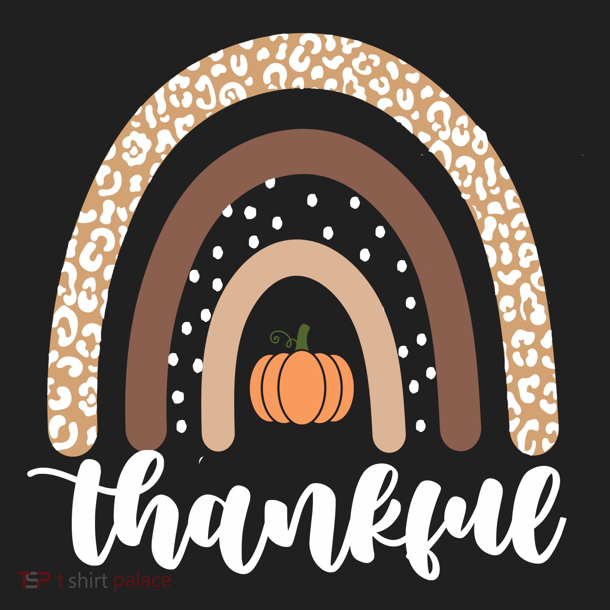 Thankful Fall Autumn Pumpkin Rainbow Five-Panel Snapback Cap