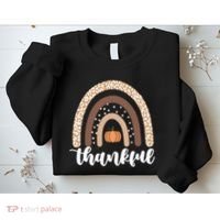 Thankful Fall Autumn Pumpkin Rainbow Sweatshirt thumb 2