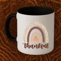 Thankful Fall Autumn Pumpkin Rainbow Coffee Mug thumb 2