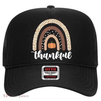 Thankful Fall Autumn Pumpkin Rainbow Hat