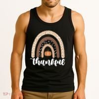 Thankful Fall Autumn Pumpkin Rainbow Tank Top thumb 3