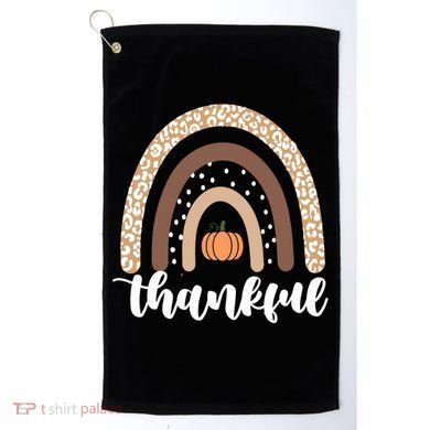 Thankful Fall Autumn Pumpkin Rainbow Golf Towel