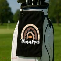 Thankful Fall Autumn Pumpkin Rainbow Golf Towel thumb 2