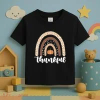 Thankful Fall Autumn Pumpkin Rainbow Toddler T-Shirt thumb 3