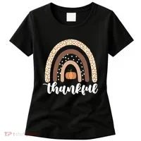Thankful Fall Autumn Pumpkin Rainbow Women's T-Shirt thumb 0