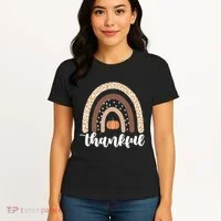 Thankful Fall Autumn Pumpkin Rainbow Women's T-Shirt thumb 4