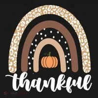 Thankful Fall Autumn Pumpkin Rainbow Women's T-Shirt thumb 6