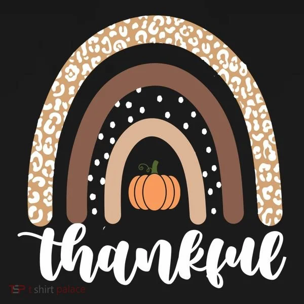 Thankful Fall Autumn Pumpkin Rainbow Women's T-Shirt