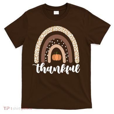 Thankful Fall Autumn Pumpkin Rainbow T-Shirt