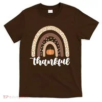 Thankful Fall Autumn Pumpkin Rainbow T-Shirt thumb 0