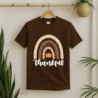 Thankful Fall Autumn Pumpkin Rainbow T-Shirt thumb 2