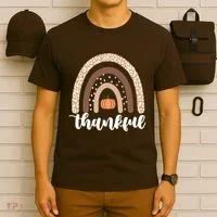 Thankful Fall Autumn Pumpkin Rainbow T-Shirt thumb 6