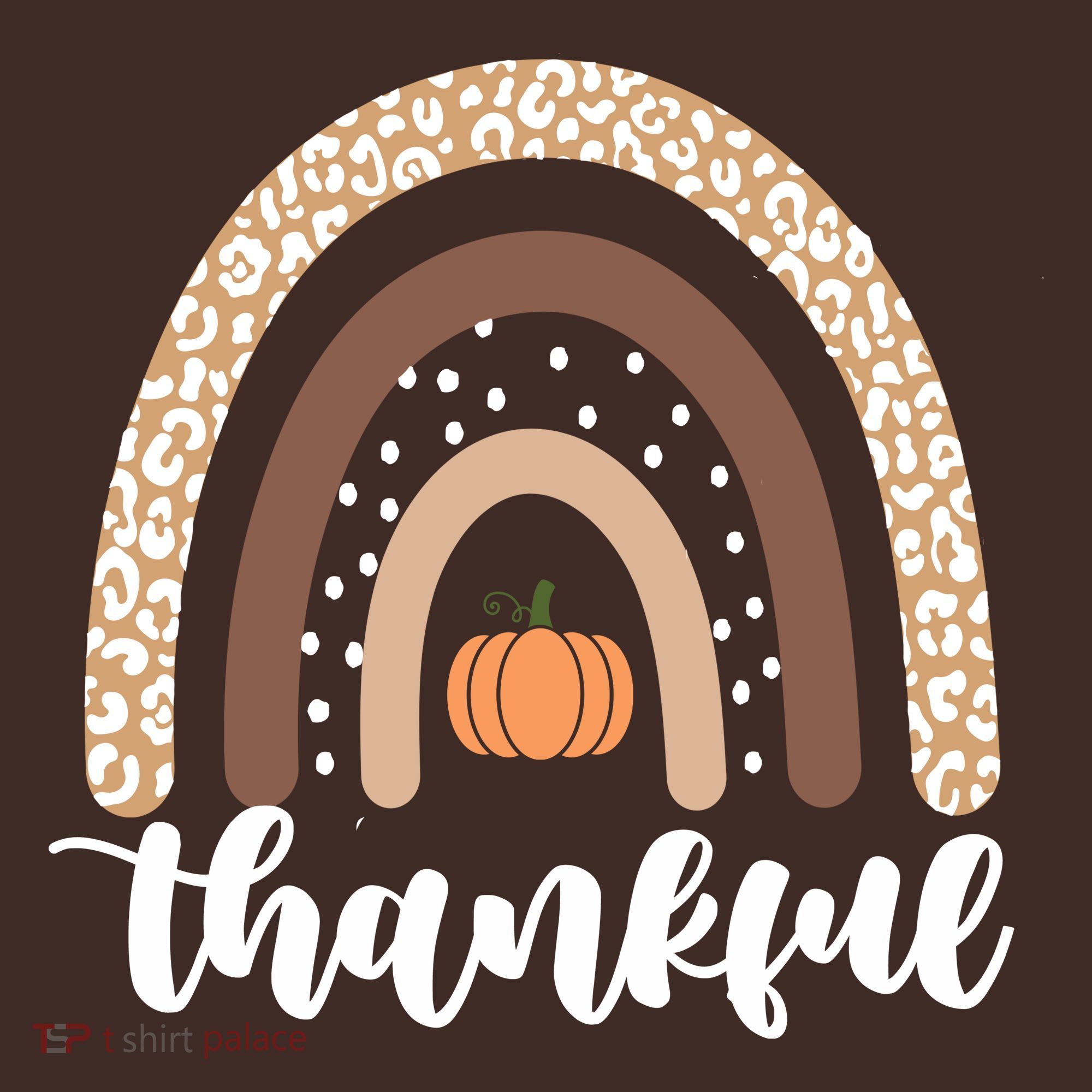 Thankful Fall Autumn Pumpkin Rainbow Coaster