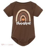 Thankful Fall Autumn Pumpkin Rainbow Baby Bodysuit thumb 0