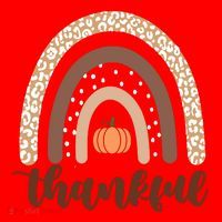 Thankful Fall Autumn Pumpkin Rainbow Santa Hat thumb 1