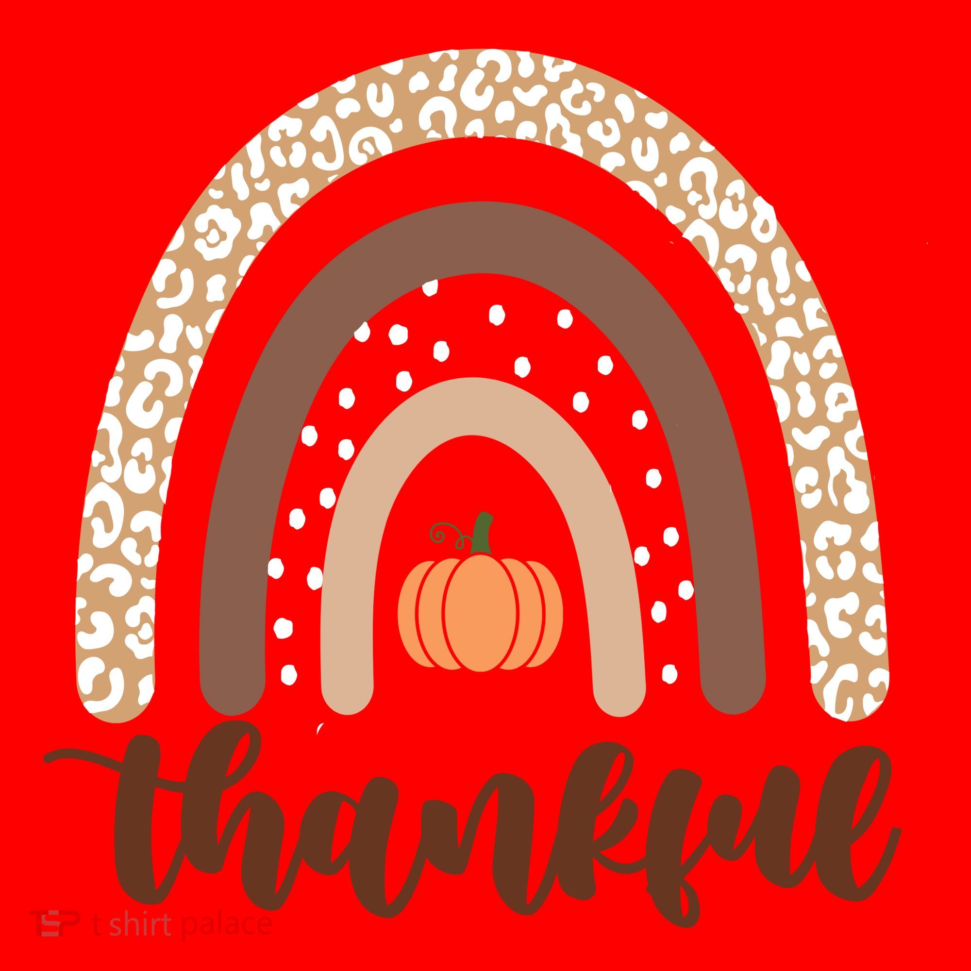 Thankful Fall Autumn Pumpkin Rainbow Santa Hat