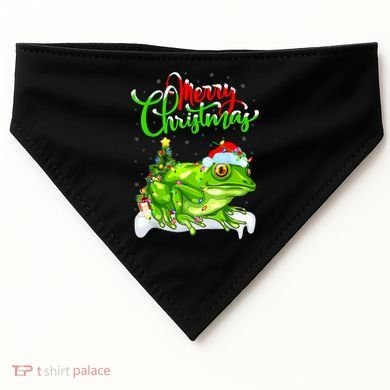 Tree Frog Animal Lover Xmas Lighting Tree Frog Christmas USA-Made Doggie Bandana