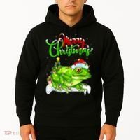 Tree Frog Animal Lover Xmas Lighting Tree Frog Christmas Hoodie thumb 2