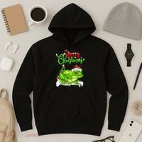 Tree Frog Animal Lover Xmas Lighting Tree Frog Christmas Hoodie thumb 3