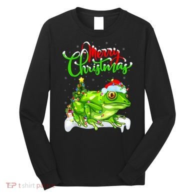 Tree Frog Animal Lover Xmas Lighting Tree Frog Christmas Long Sleeve Shirt
