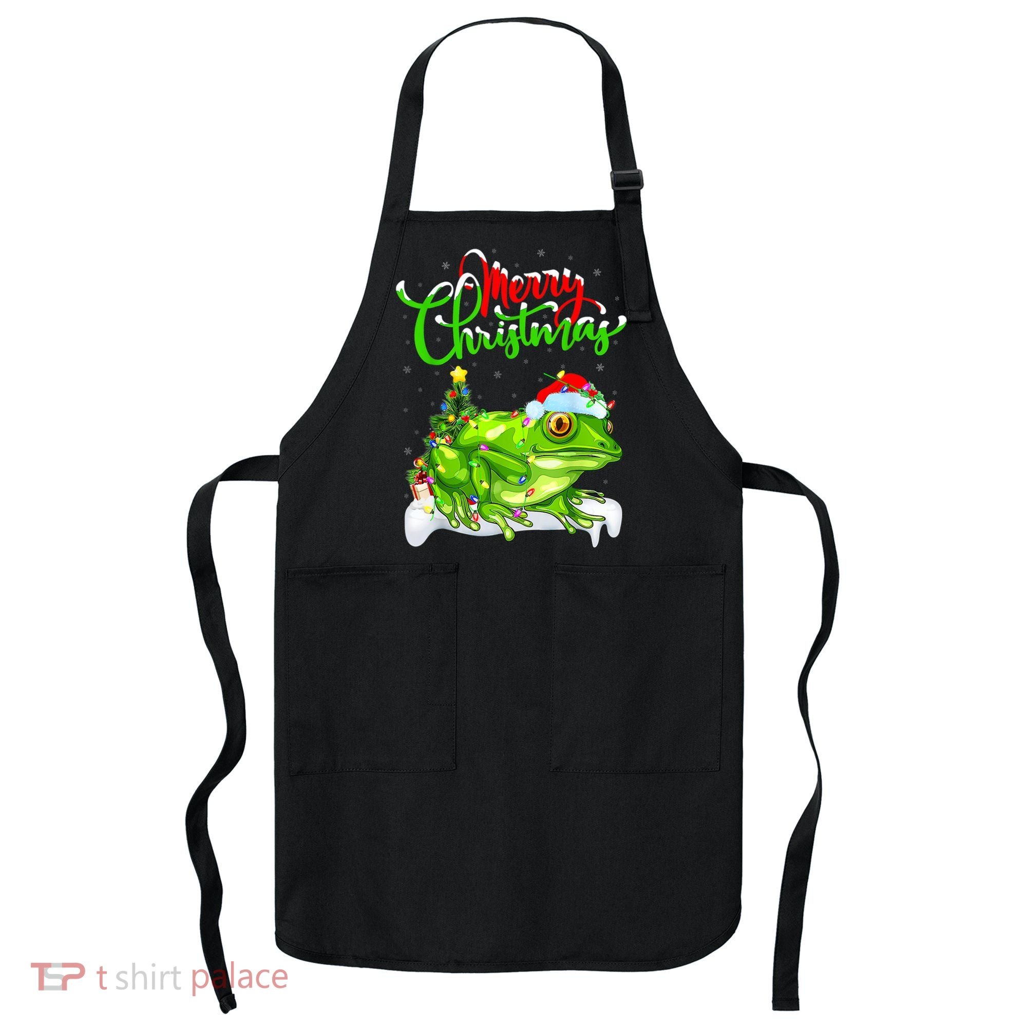 Tree Frog Animal Lover Xmas Lighting Tree Frog Christmas Apron