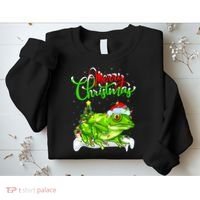Tree Frog Animal Lover Xmas Lighting Tree Frog Christmas Sweatshirt thumb 2