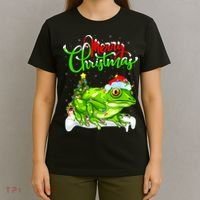 Tree Frog Animal Lover Xmas Lighting Tree Frog Christmas T-Shirt thumb 4