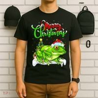 Tree Frog Animal Lover Xmas Lighting Tree Frog Christmas T-Shirt thumb 6