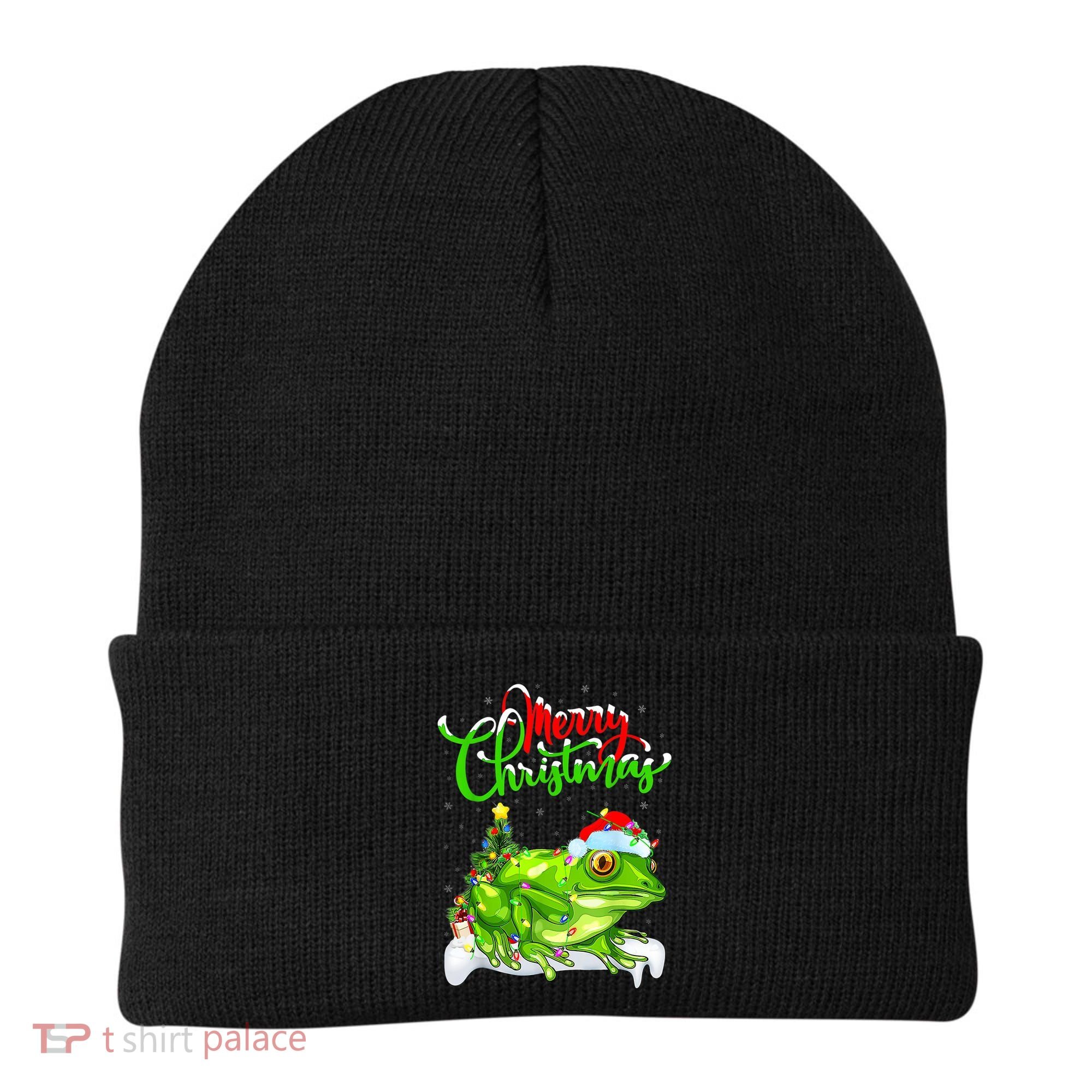 Tree Frog Animal Lover Xmas Lighting Tree Frog Christmas Beanie