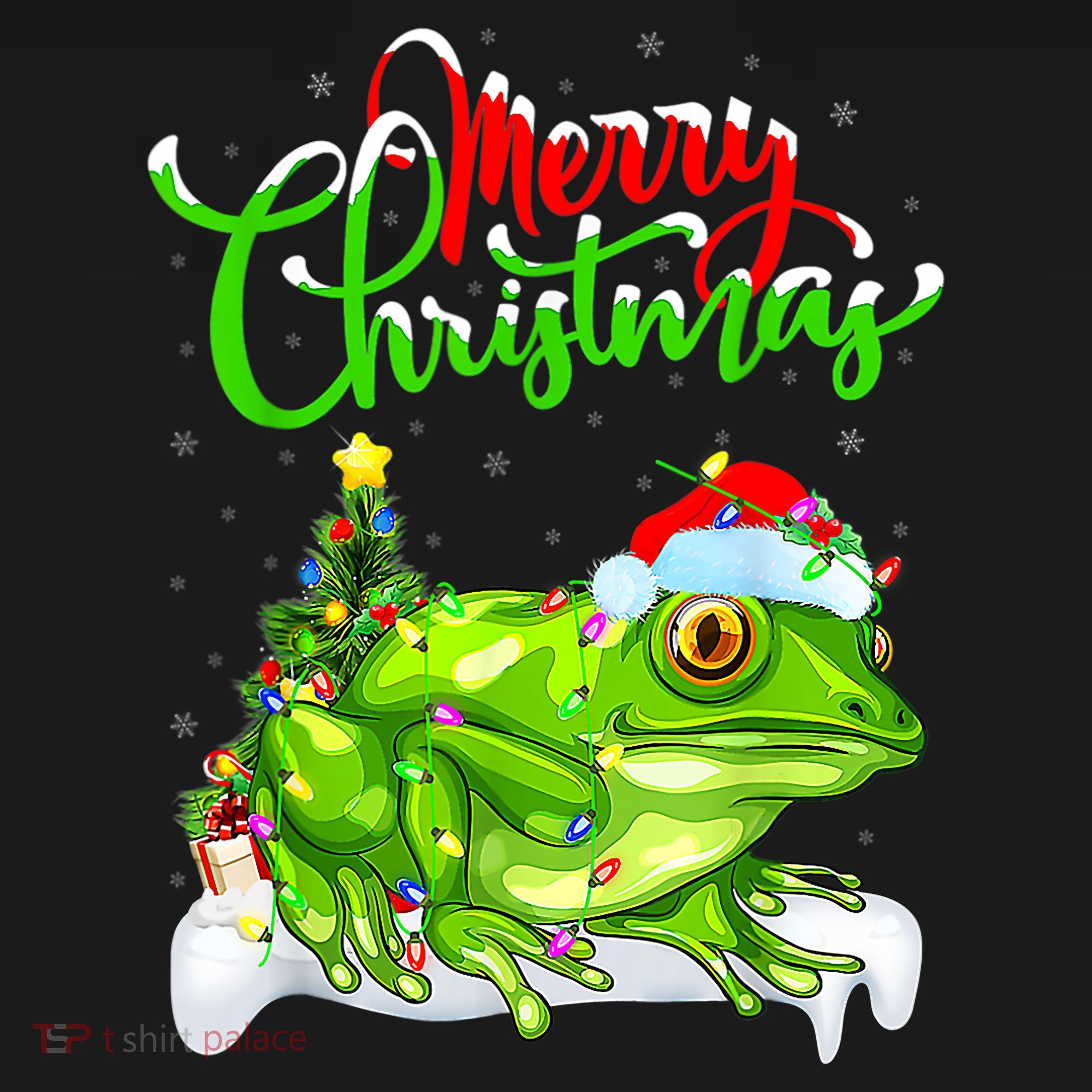 Tree Frog Animal Lover Xmas Lighting Tree Frog Christmas Polo