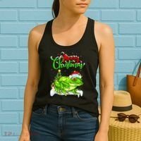 Tree Frog Animal Lover Xmas Lighting Tree Frog Christmas Women's Tank Top thumb 2