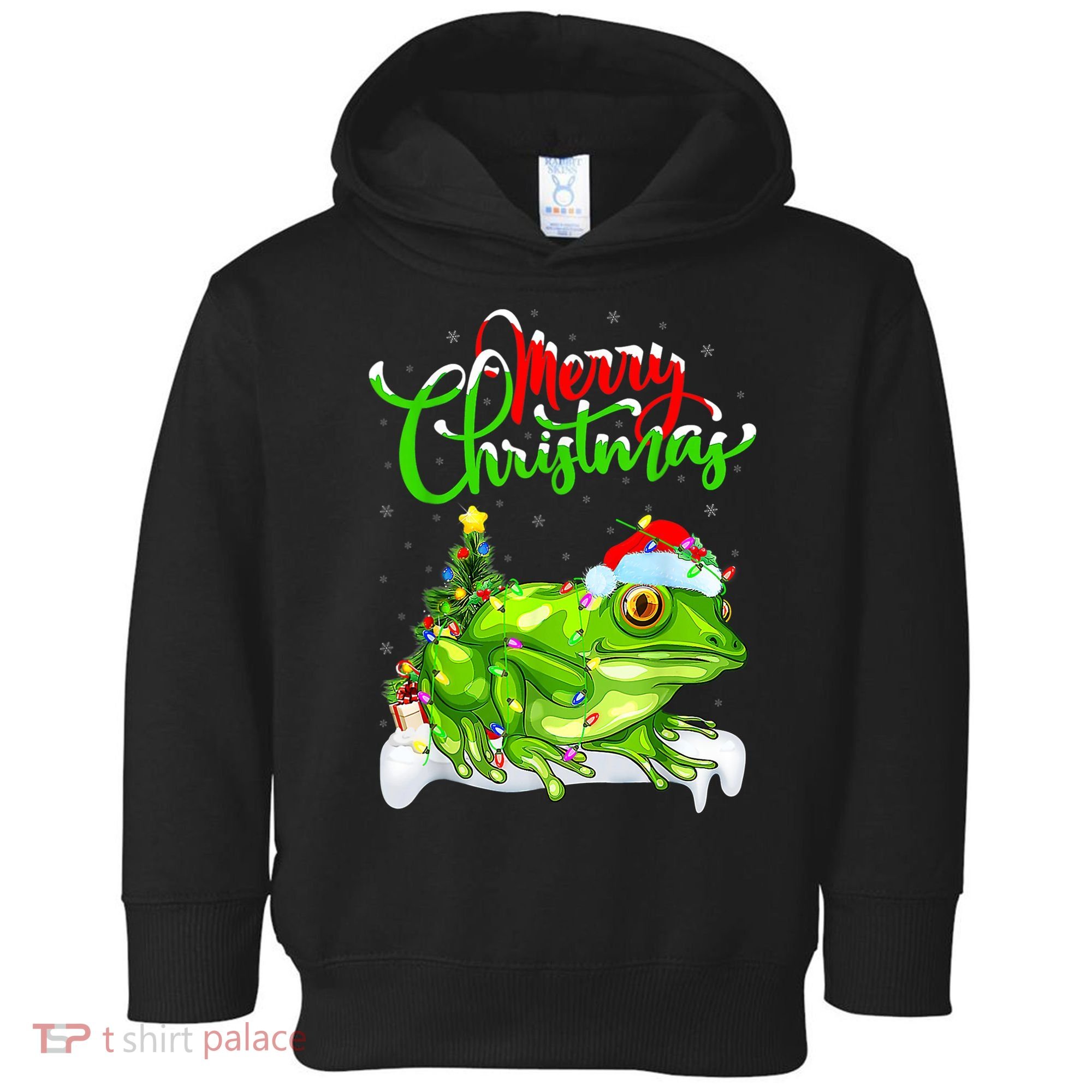 Tree Frog Animal Lover Xmas Lighting Tree Frog Christmas Toddler Hoodie