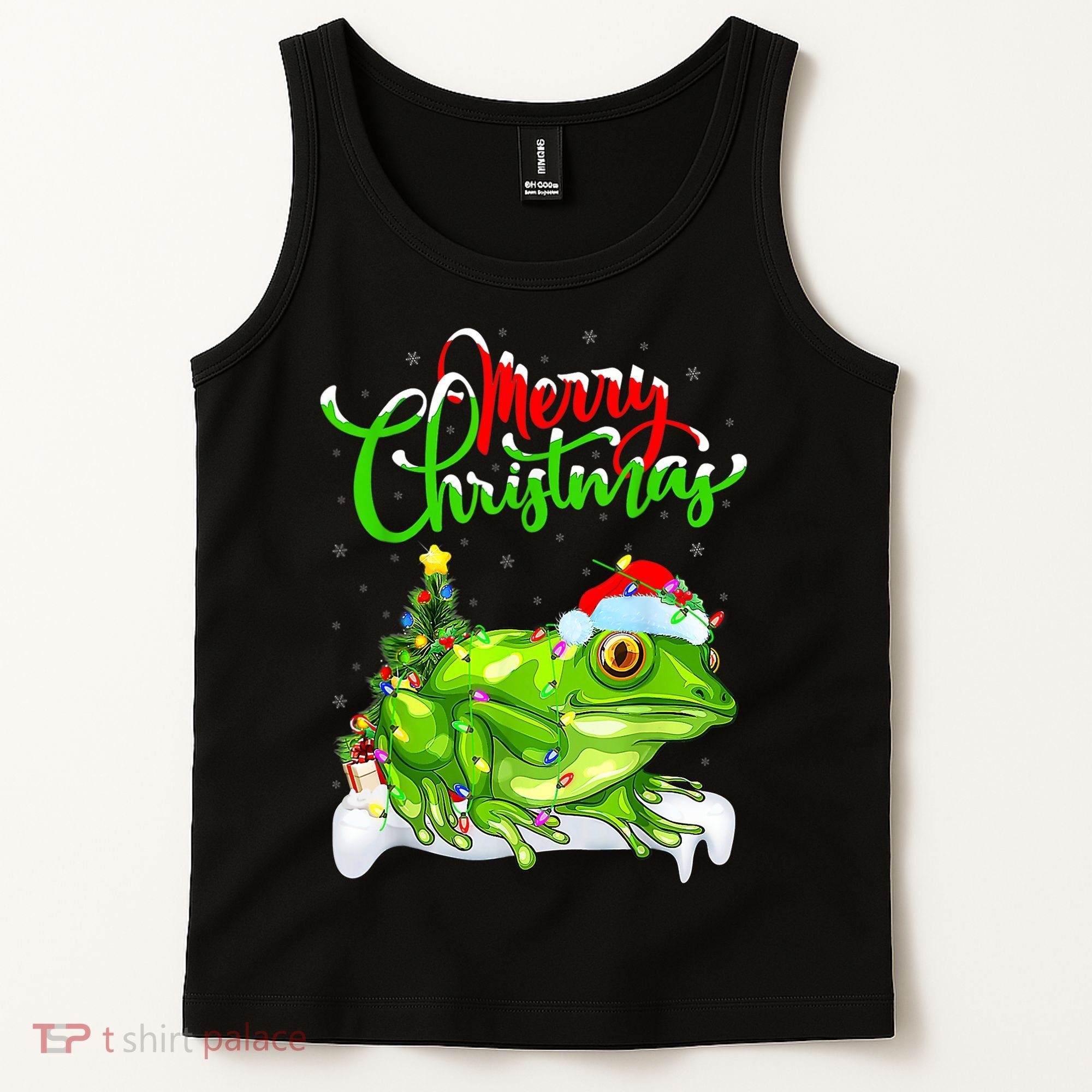 Tree Frog Animal Lover Xmas Lighting Tree Frog Christmas Tank Top