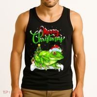 Tree Frog Animal Lover Xmas Lighting Tree Frog Christmas Tank Top thumb 3