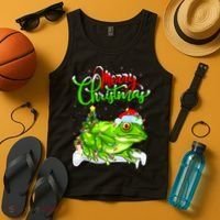 Tree Frog Animal Lover Xmas Lighting Tree Frog Christmas Tank Top thumb 4