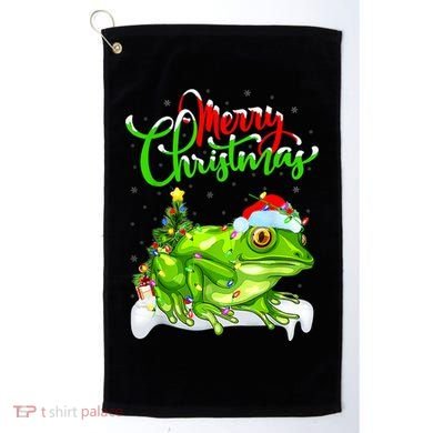 Tree Frog Animal Lover Xmas Lighting Tree Frog Christmas Golf Towel