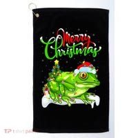 Tree Frog Animal Lover Xmas Lighting Tree Frog Christmas Golf Towel thumb 0