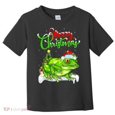 Tree Frog Animal Lover Xmas Lighting Tree Frog Christmas Toddler T-Shirt