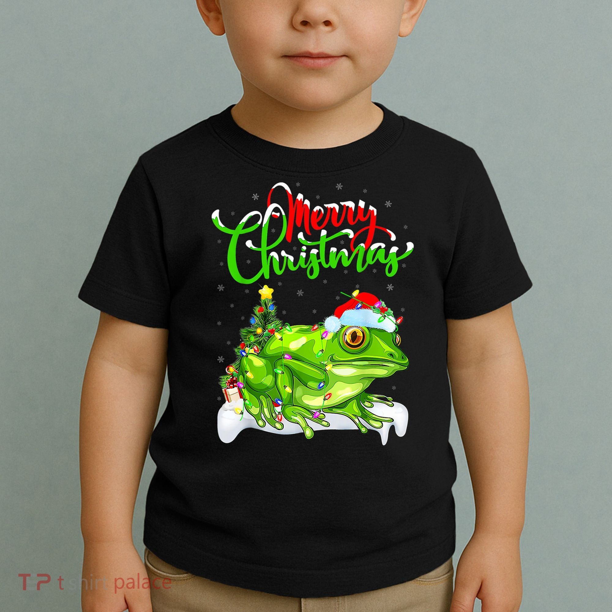 Tree Frog Animal Lover Xmas Lighting Tree Frog Christmas Toddler T-Shirt