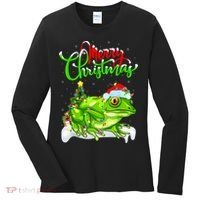 Tree Frog Animal Lover Xmas Lighting Tree Frog Christmas Women's Long Sleeve Shirt thumb 0