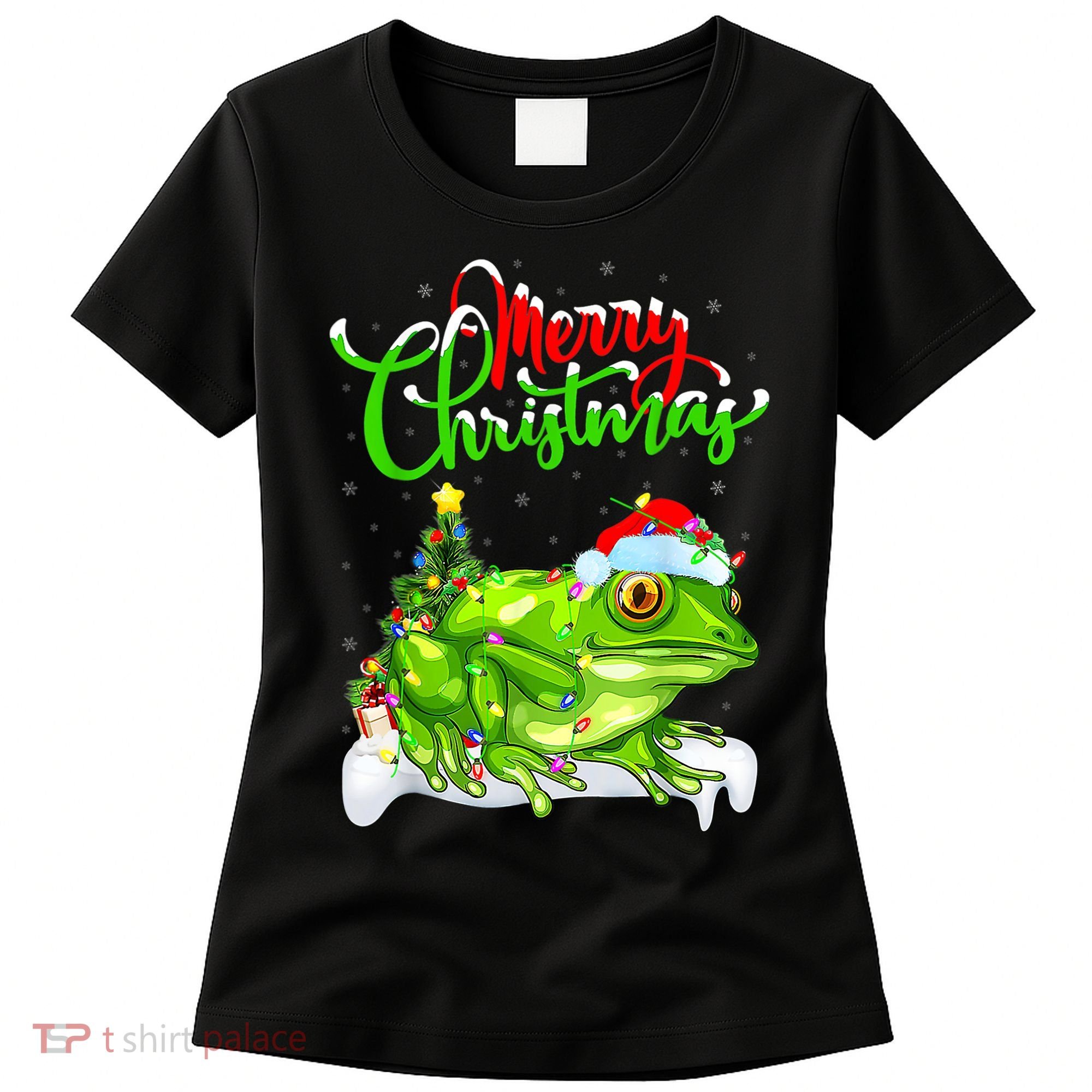 Tree Frog Animal Lover Xmas Lighting Tree Frog Christmas Women's T-Shirt