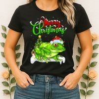 Tree Frog Animal Lover Xmas Lighting Tree Frog Christmas Women's T-Shirt thumb 2